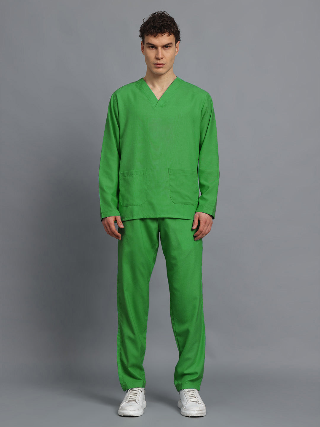 Spinach Green All-Day Full Sleeve Medical Scrubs - Male