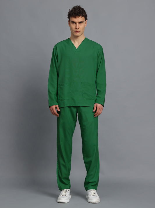 Spinach Green All-Day Full Sleeve Medical Scrubs - Male