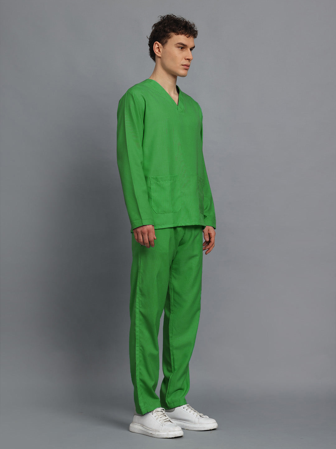 Spinach Green All-Day Full Sleeve Medical Scrubs - Male