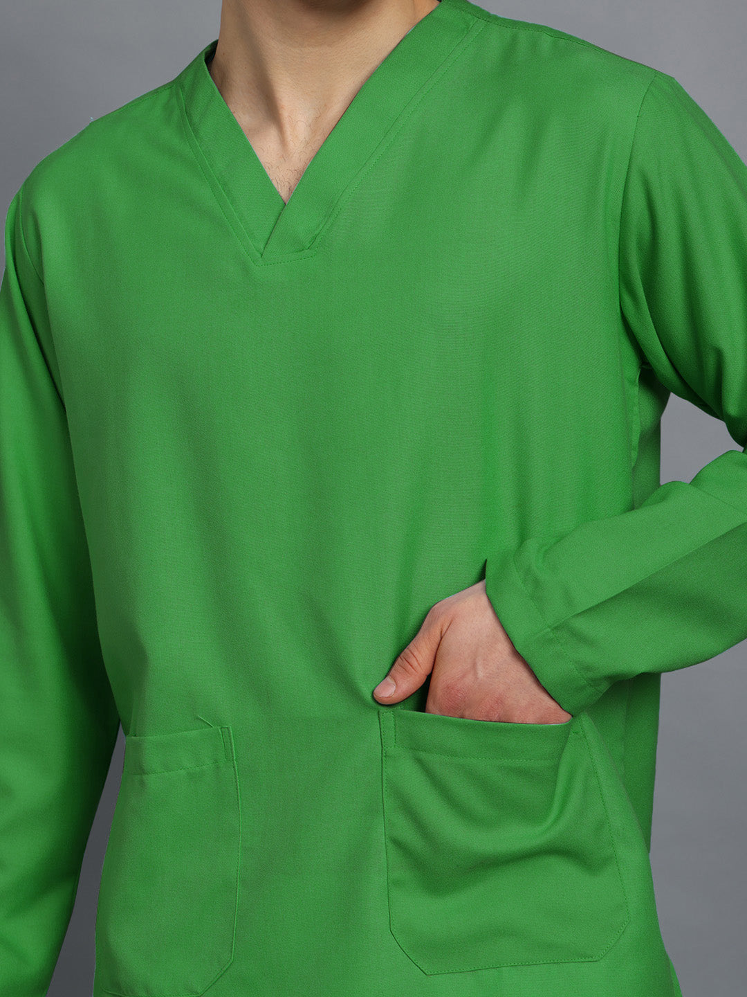 Spinach Green All-Day Full Sleeve Medical Scrubs - Male