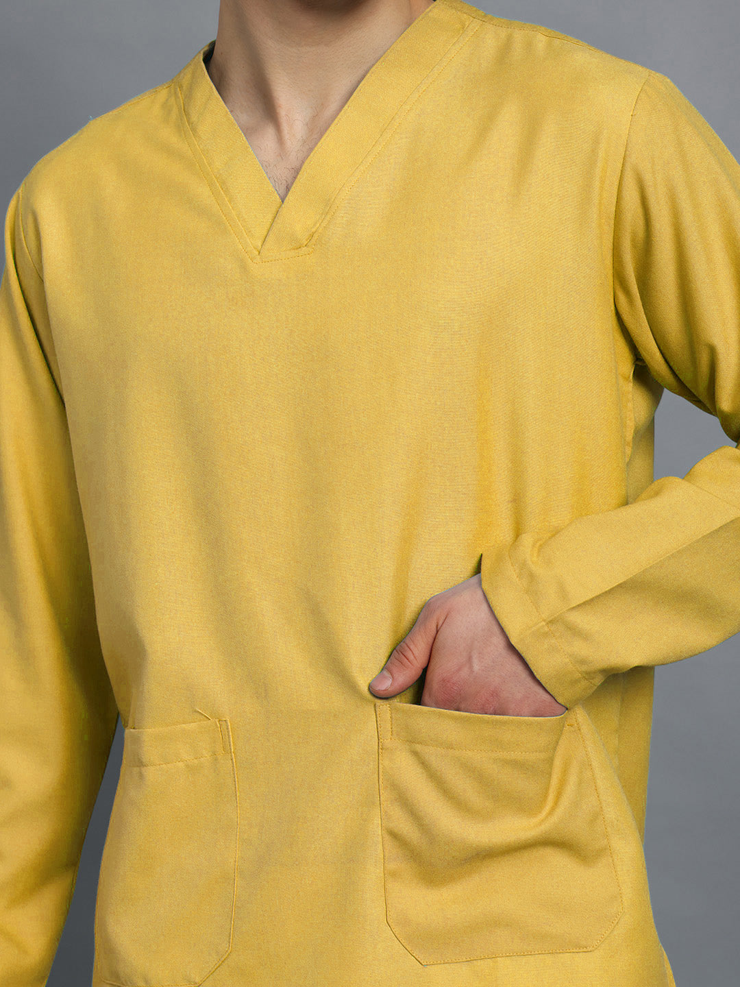 Yellow All-Day Full Sleeve Medical Scrubs - Male