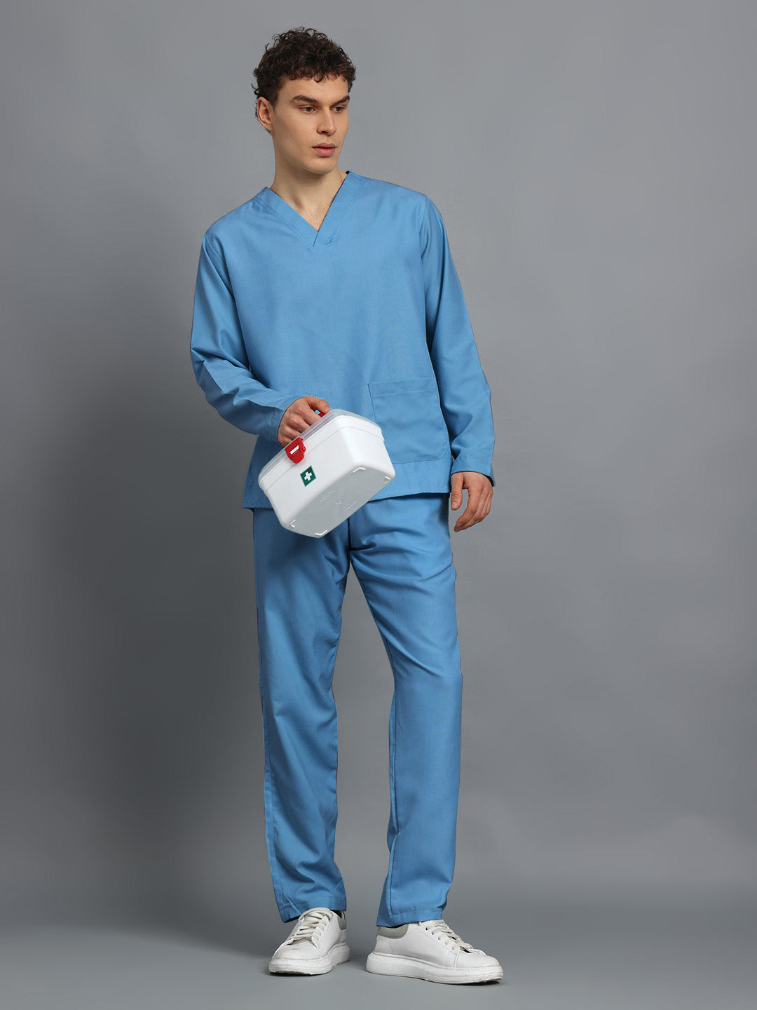 Sky Blue Originals Full Sleeve Medical Scrubs - Male