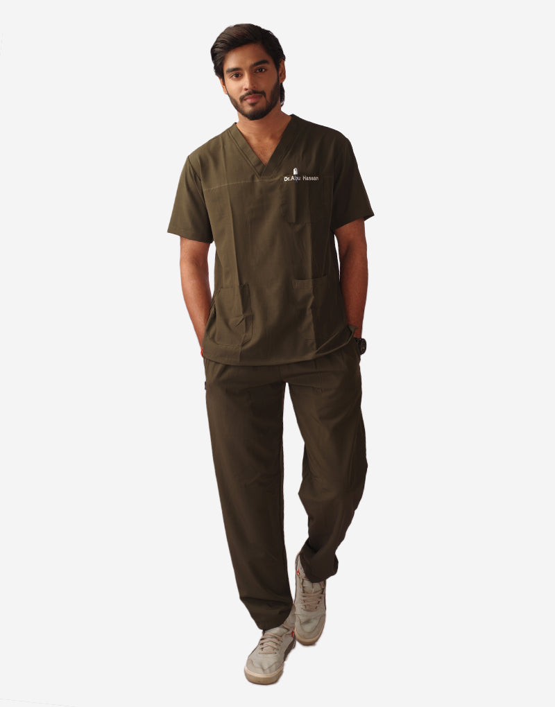 Athleisure Stretch Half Sleeve Medical Scrubs - Male