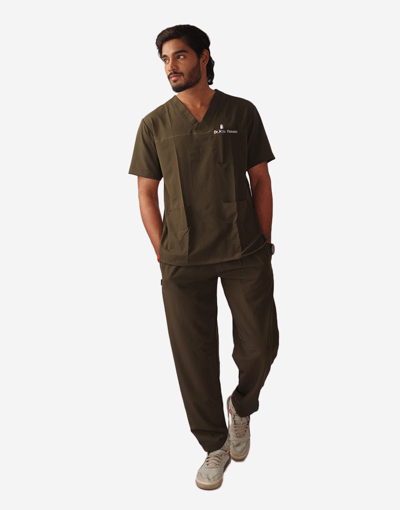 Athleisure Stretch Half Sleeve Medical Scrubs - Male