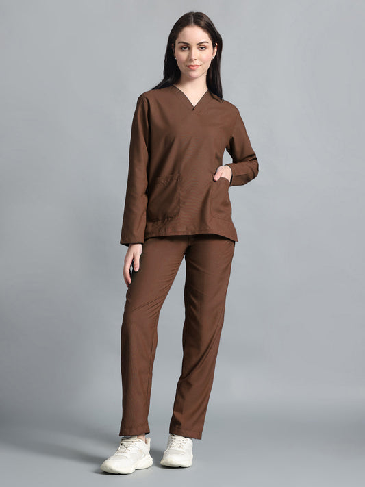 Brown Originals Full Sleeve Medical Scrubs - Female