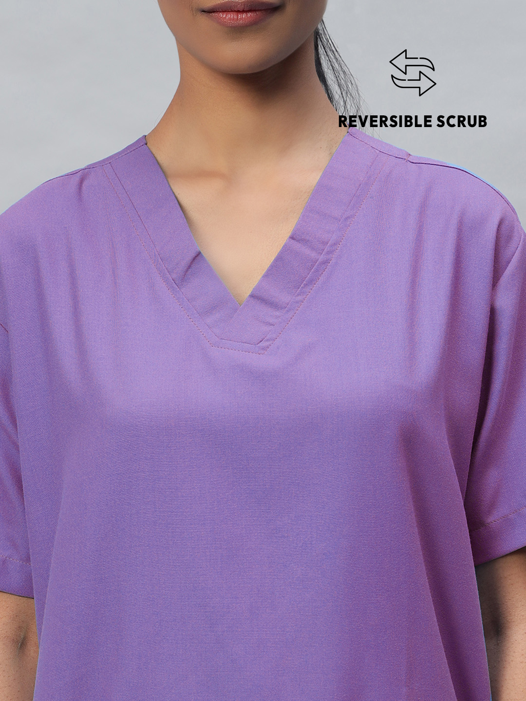 Violet Reversible Half Sleeve Medical Scrubs - Female