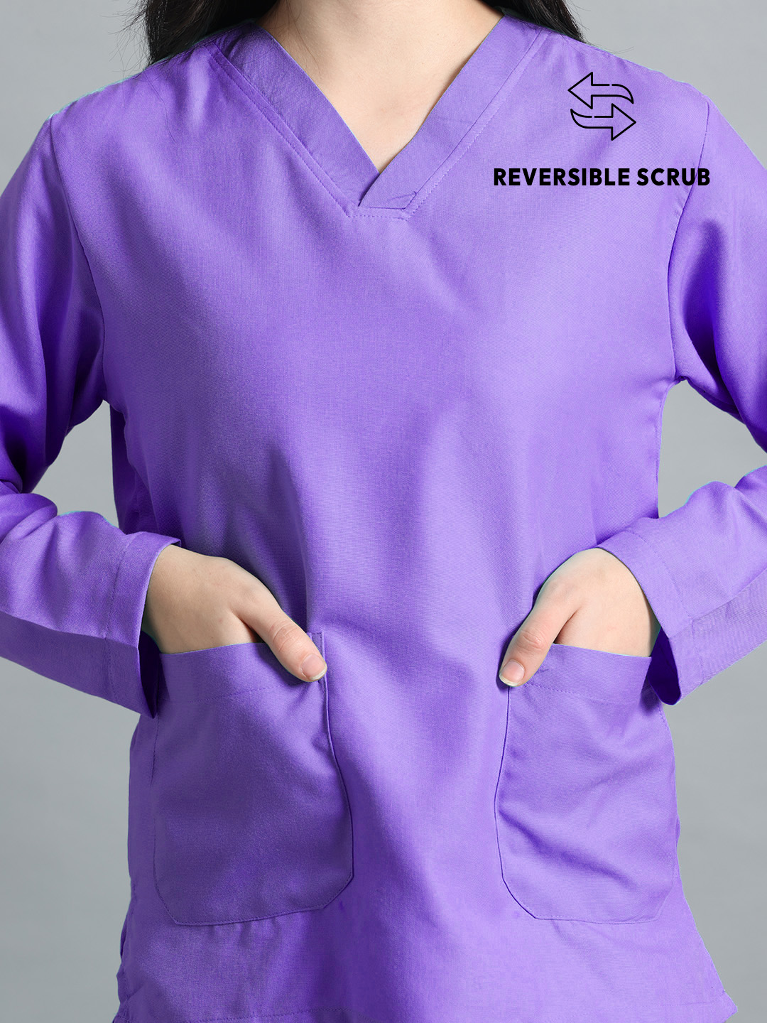 Violet Reversible Full Sleeve Medical Scrubs - Female