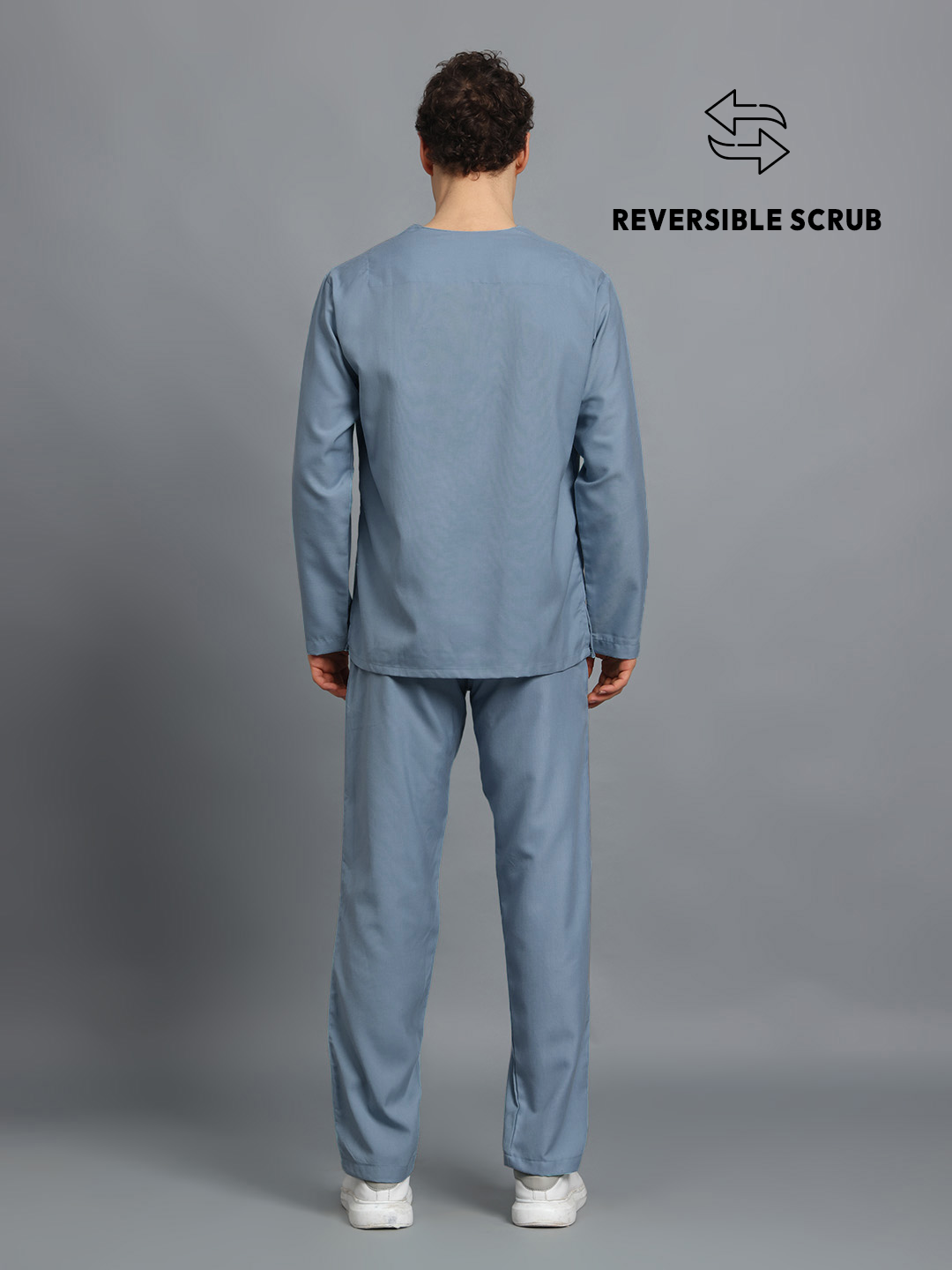 Teal Reversible Full Sleeve Medical Scrubs - Male