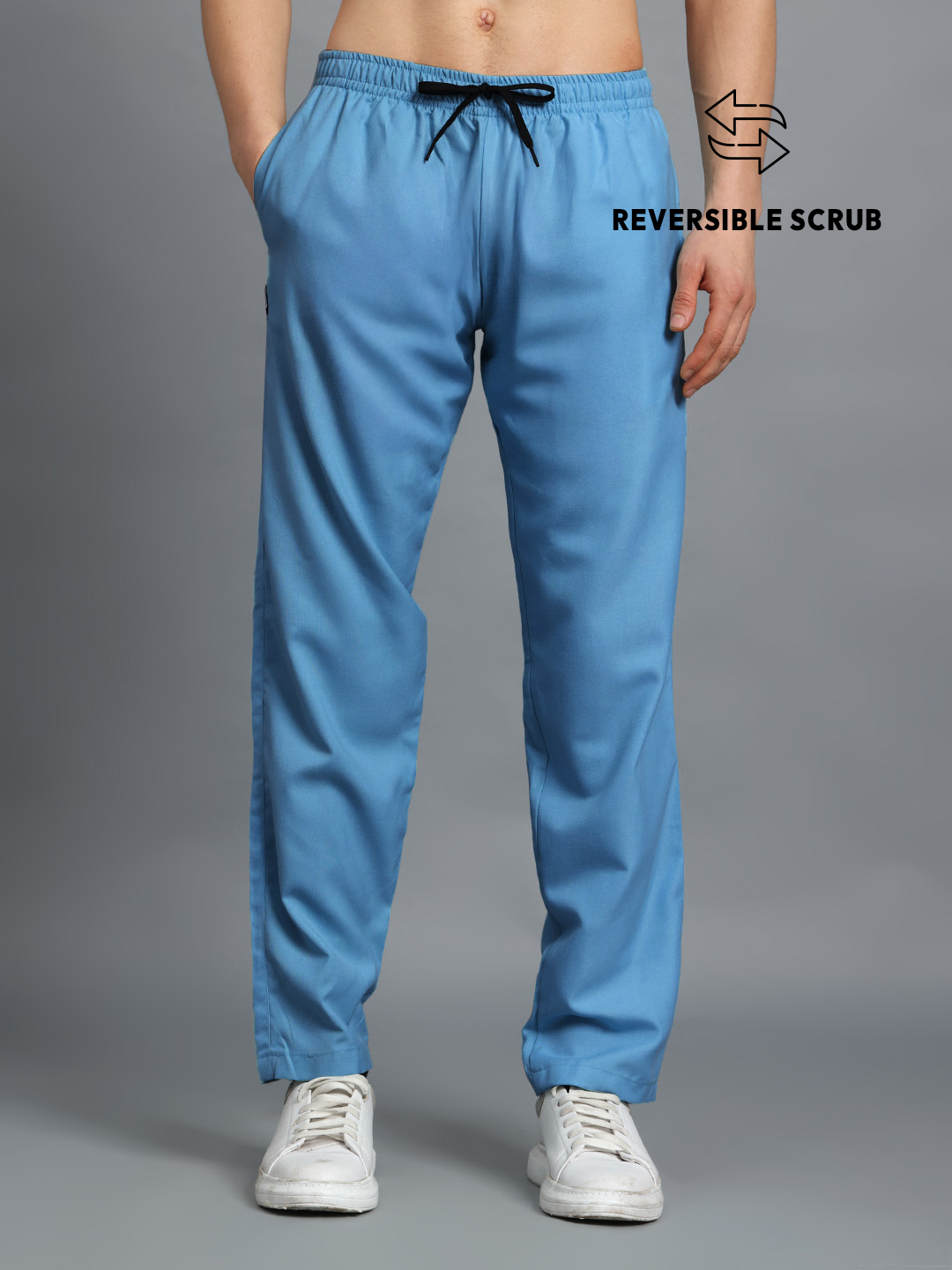 Sky Blue Reversible Full Sleeve Medical Scrubs - Male