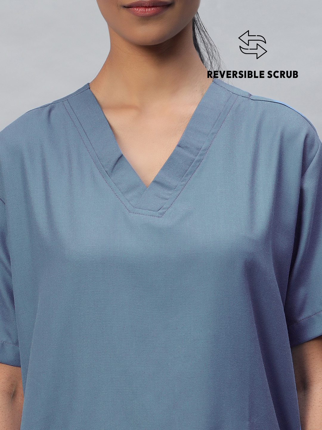 Teal Reversible Half Sleeve Medical Scrubs - Female