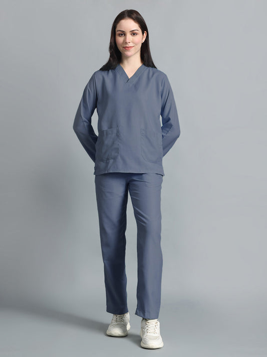 Dark Grey All-Day Full Sleeve Medical Scrubs - Female