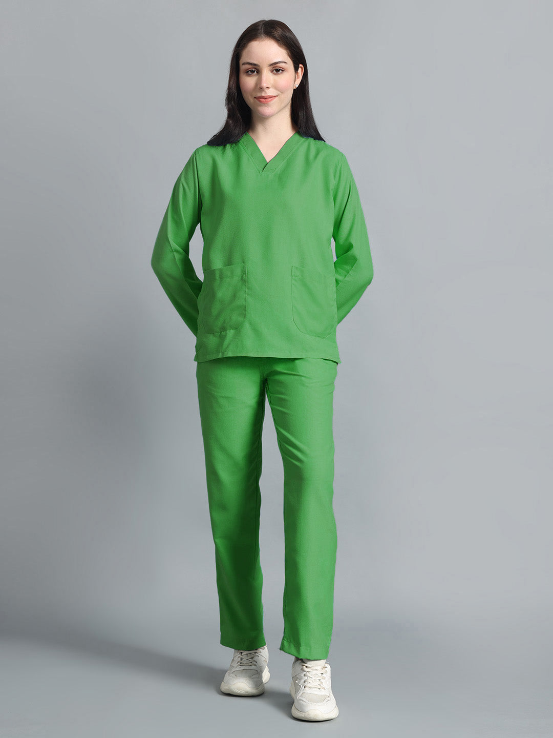 Spinach Green All-Day Full Sleeve Medical Scrubs - Female