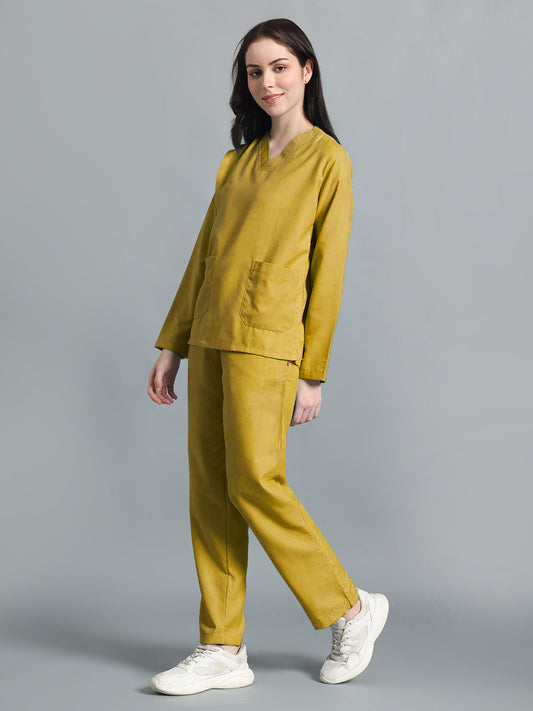 Yellow All-Day Full Sleeve Medical Scrubs - Female