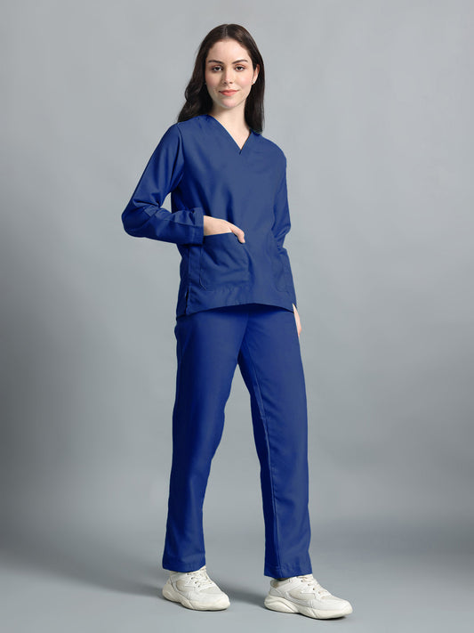 Royal Blue All-Day Full Sleeve Medical Scrubs - Female