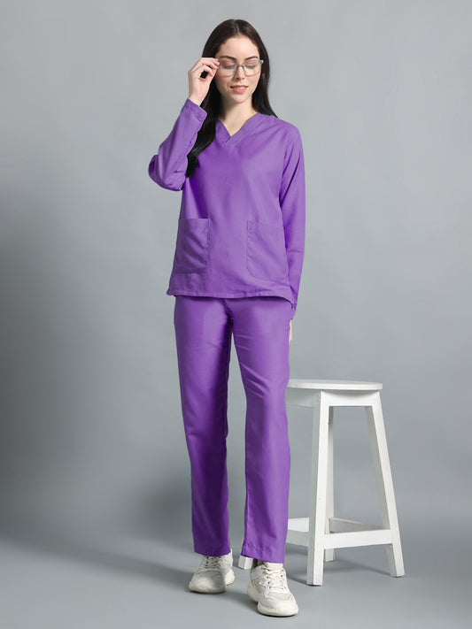 Violet All-Day Full Sleeve Medical Scrubs - Female