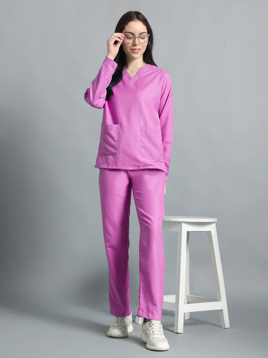 Pink All-Day Full Sleeve Medical Scrubs - Female