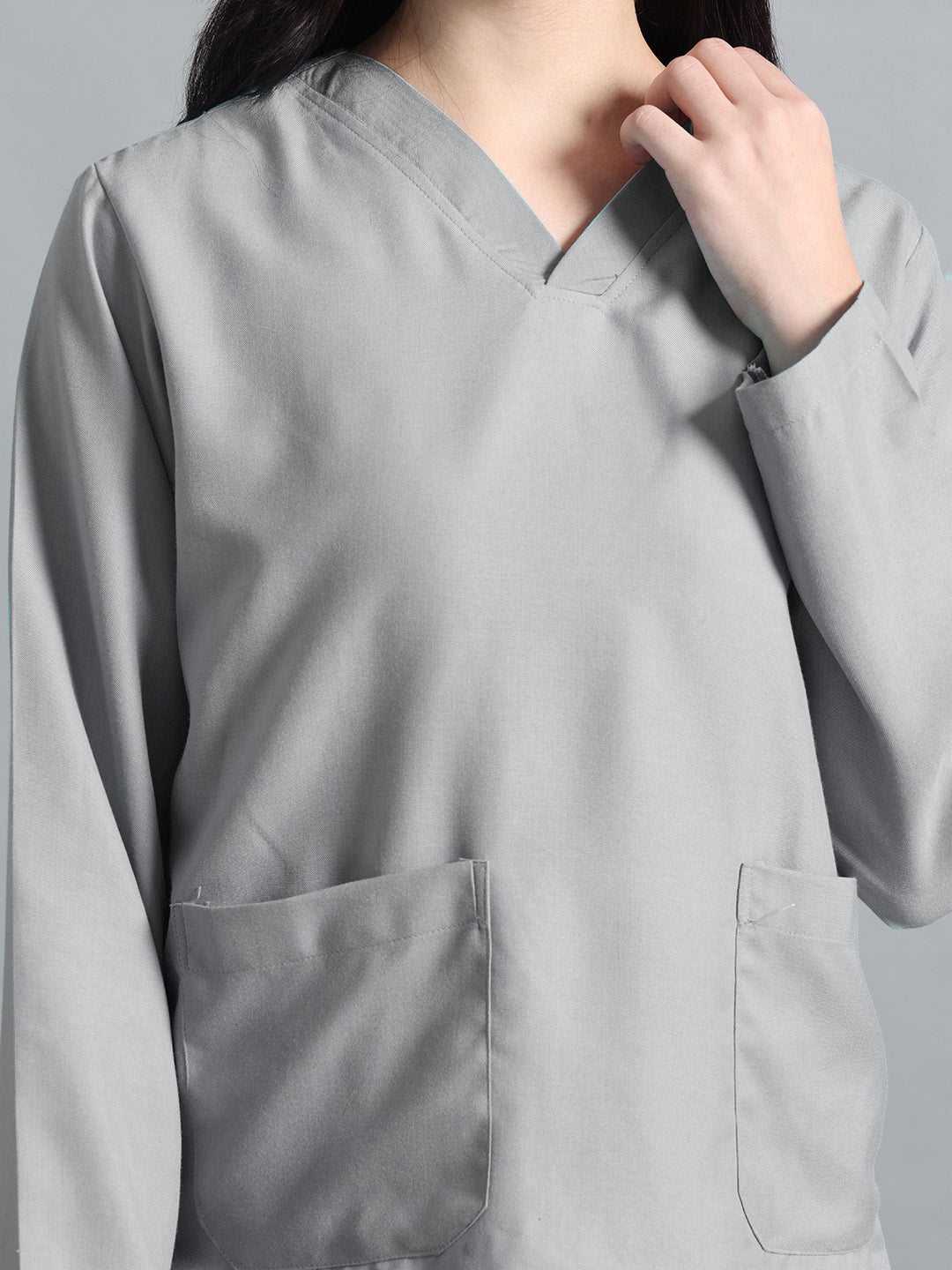 Light Grey All-Day Full Sleeve Medical Scrubs - Female