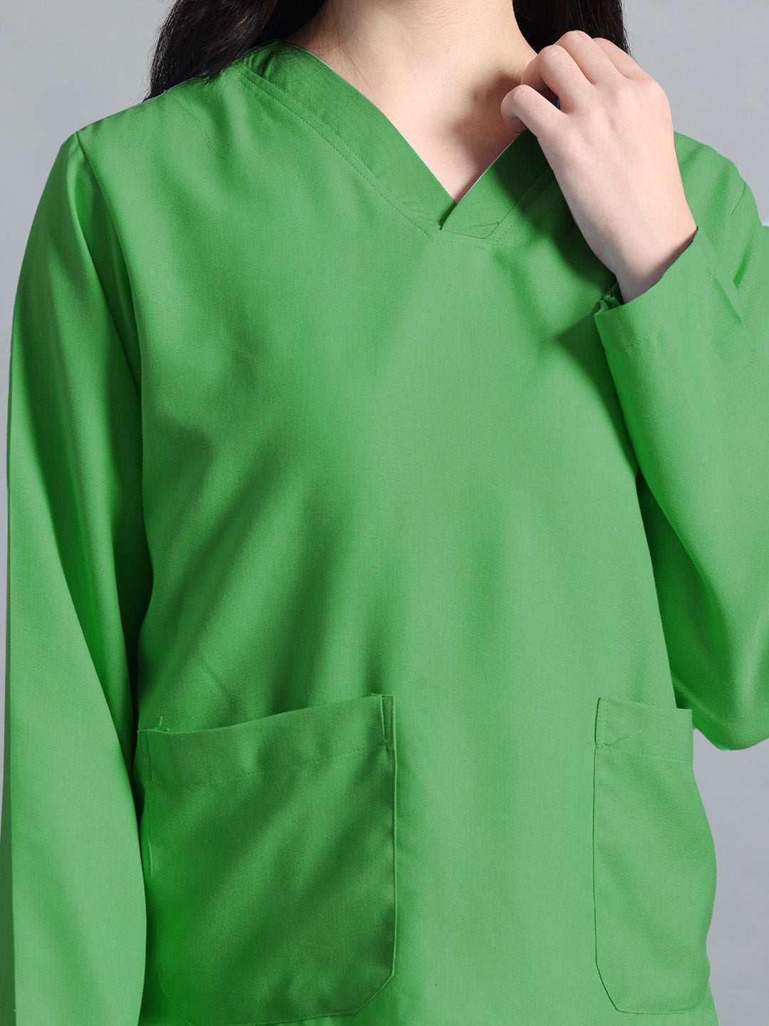 Spinach Green All-Day Full Sleeve Medical Scrubs - Female