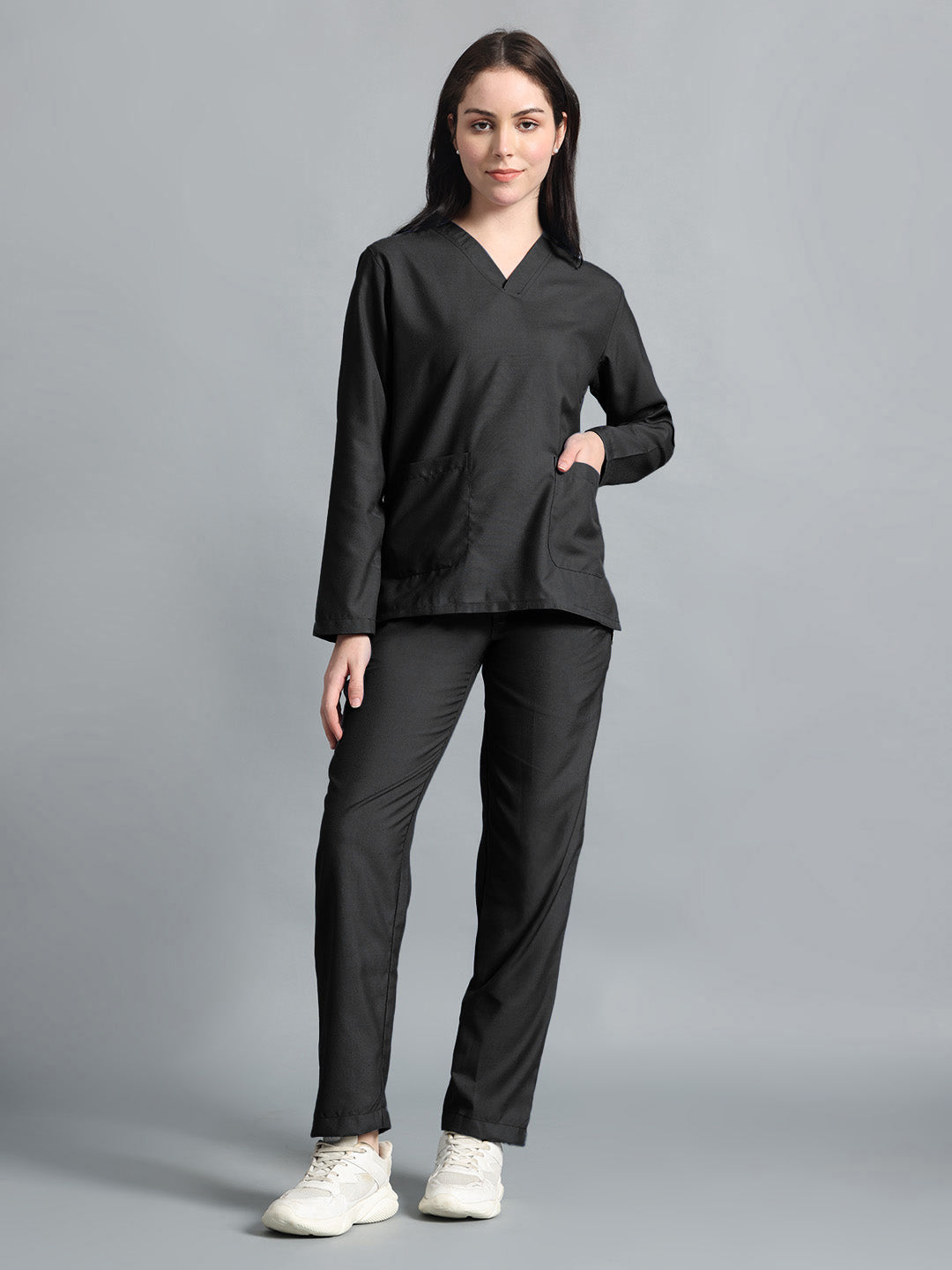 Black Originals Full Sleeve Medical Scrubs - Female