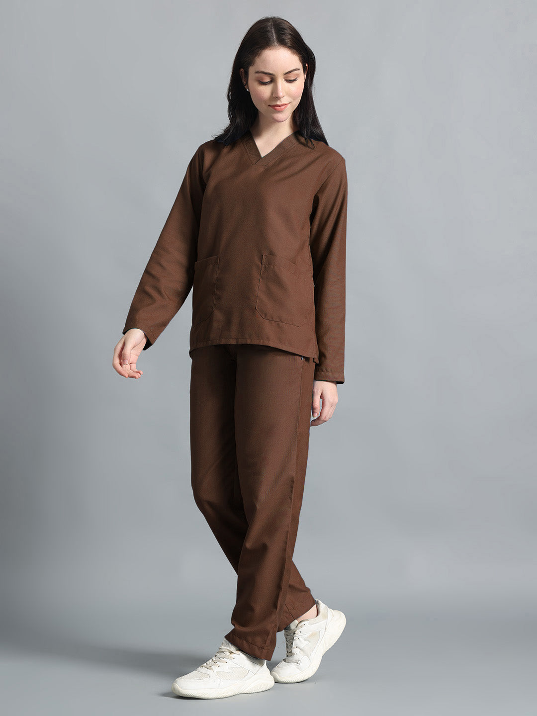 Brown Originals Full Sleeve Medical Scrubs - Female