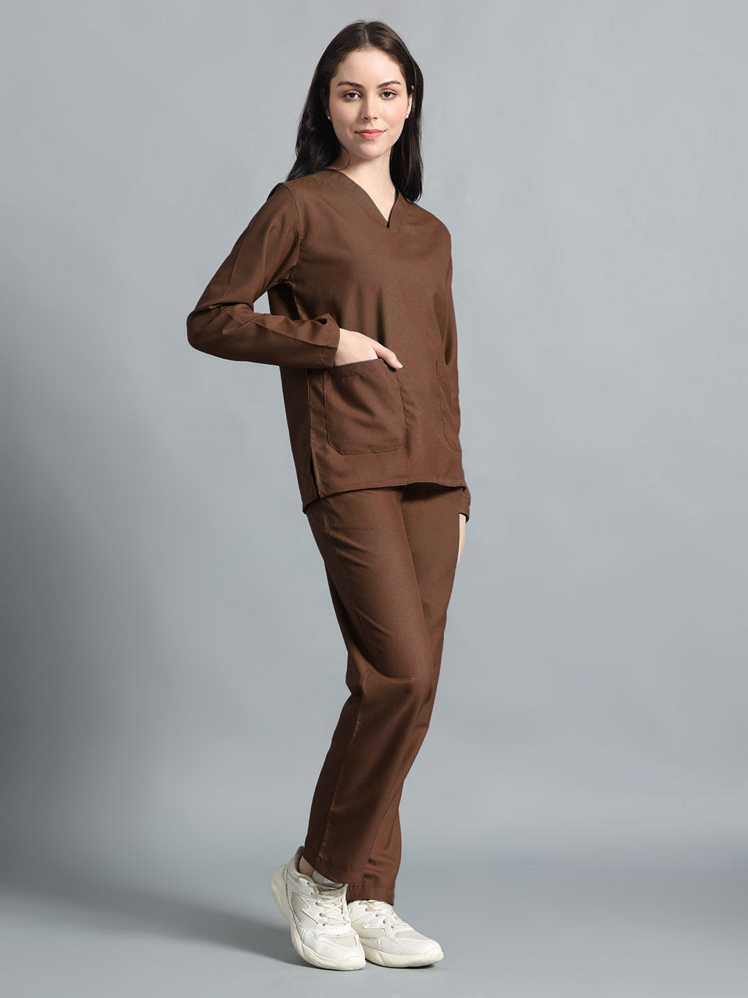 Brown Originals Full Sleeve Medical Scrubs - Female