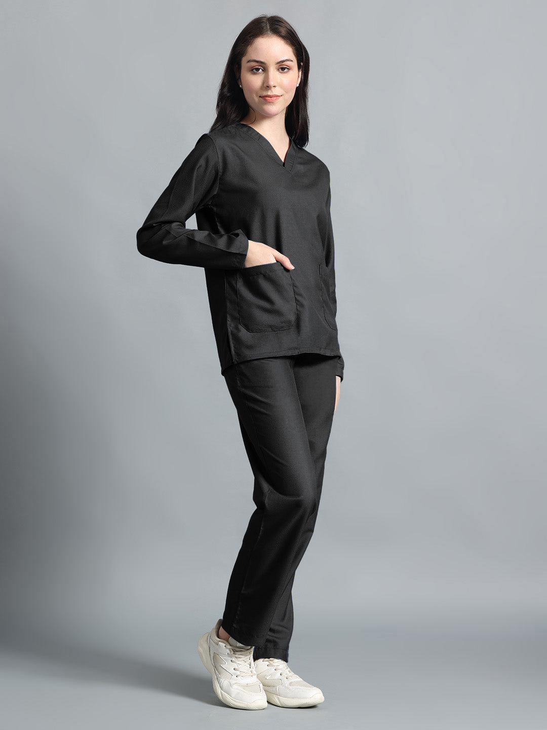 Black Originals Full Sleeve Medical Scrubs - Female