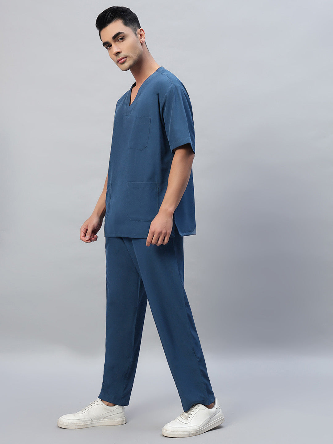 Bahama Blue Athleisure Stretch Half Sleeve Medical Scrubs - Male