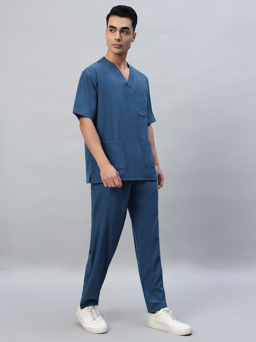 Bahama Blue Athleisure Stretch Half Sleeve Medical Scrubs - Male