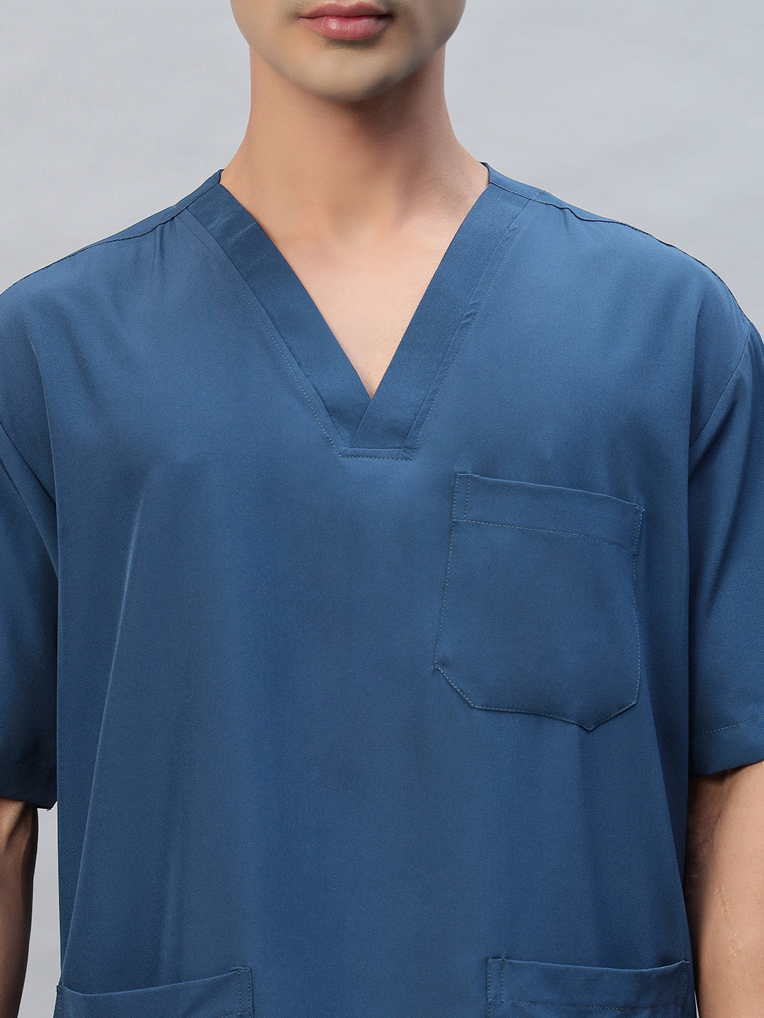 Bahama Blue Athleisure Stretch Half Sleeve Medical Scrubs - Male