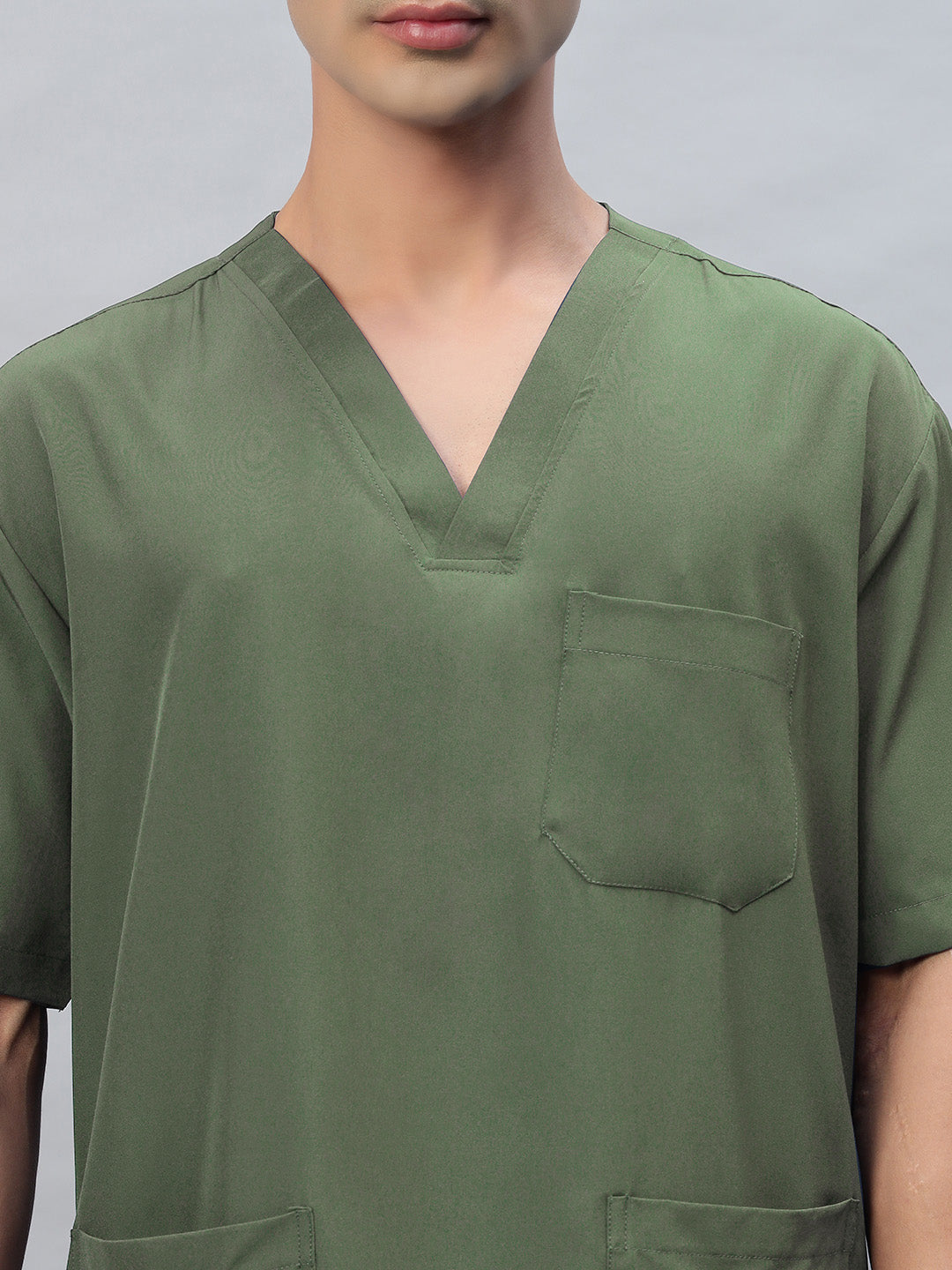 Dark Pista Athleisure Stretch Half Sleeve Medical Scrubs - Male