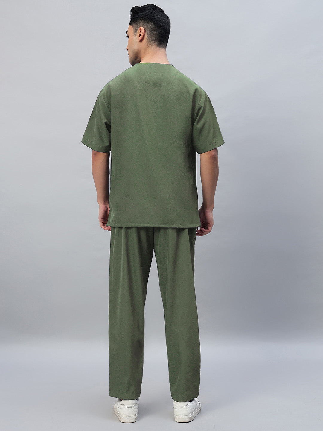 Dark Pista Athleisure Stretch Half Sleeve Medical Scrubs - Male