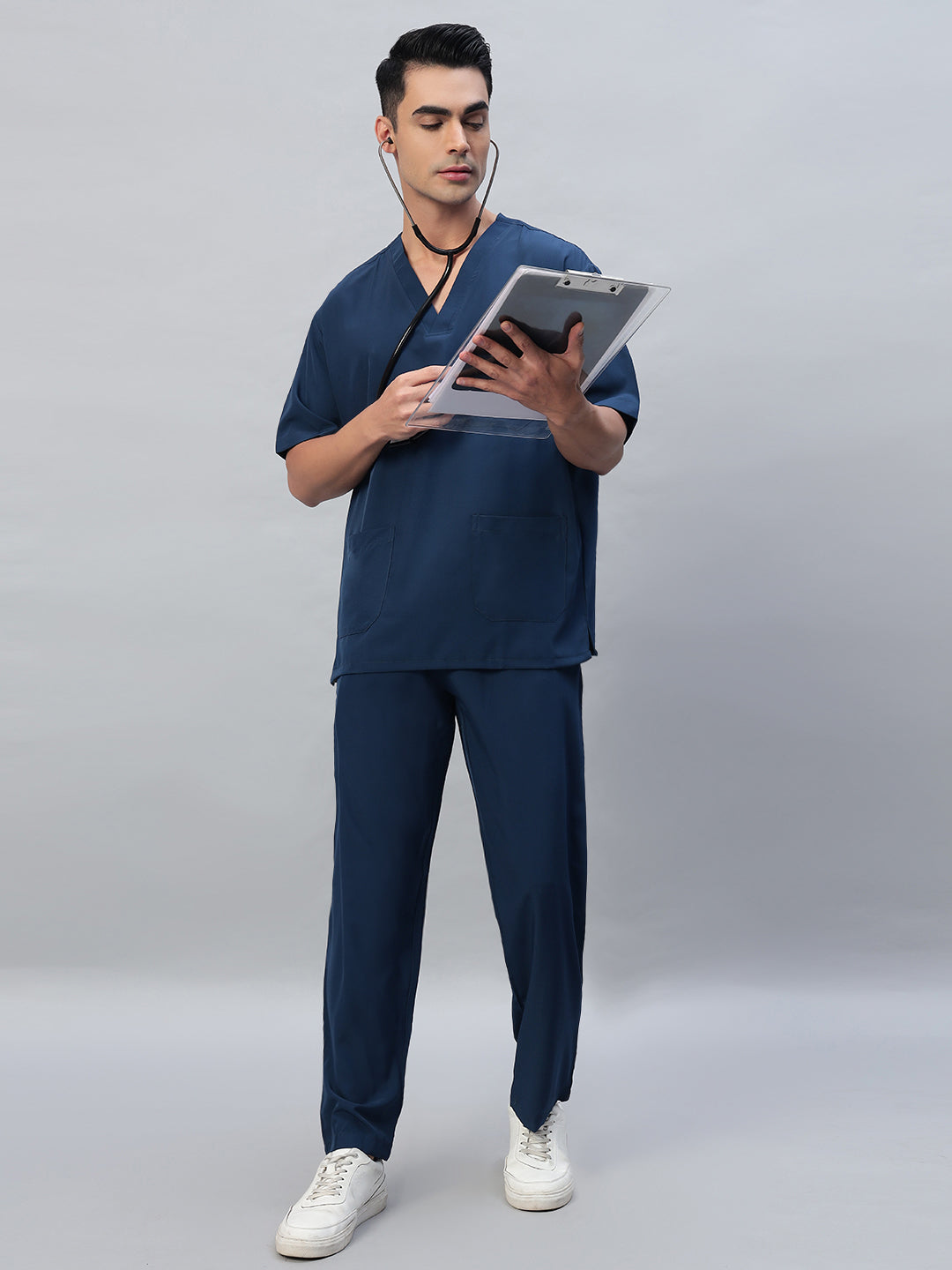 Athleisure Stretch Half Sleeve Medical Scrubs - Male