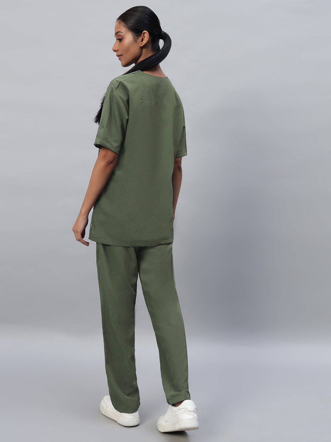 Dark Pista Athleisure Stretch Half Sleeve Medical Scrubs – Female