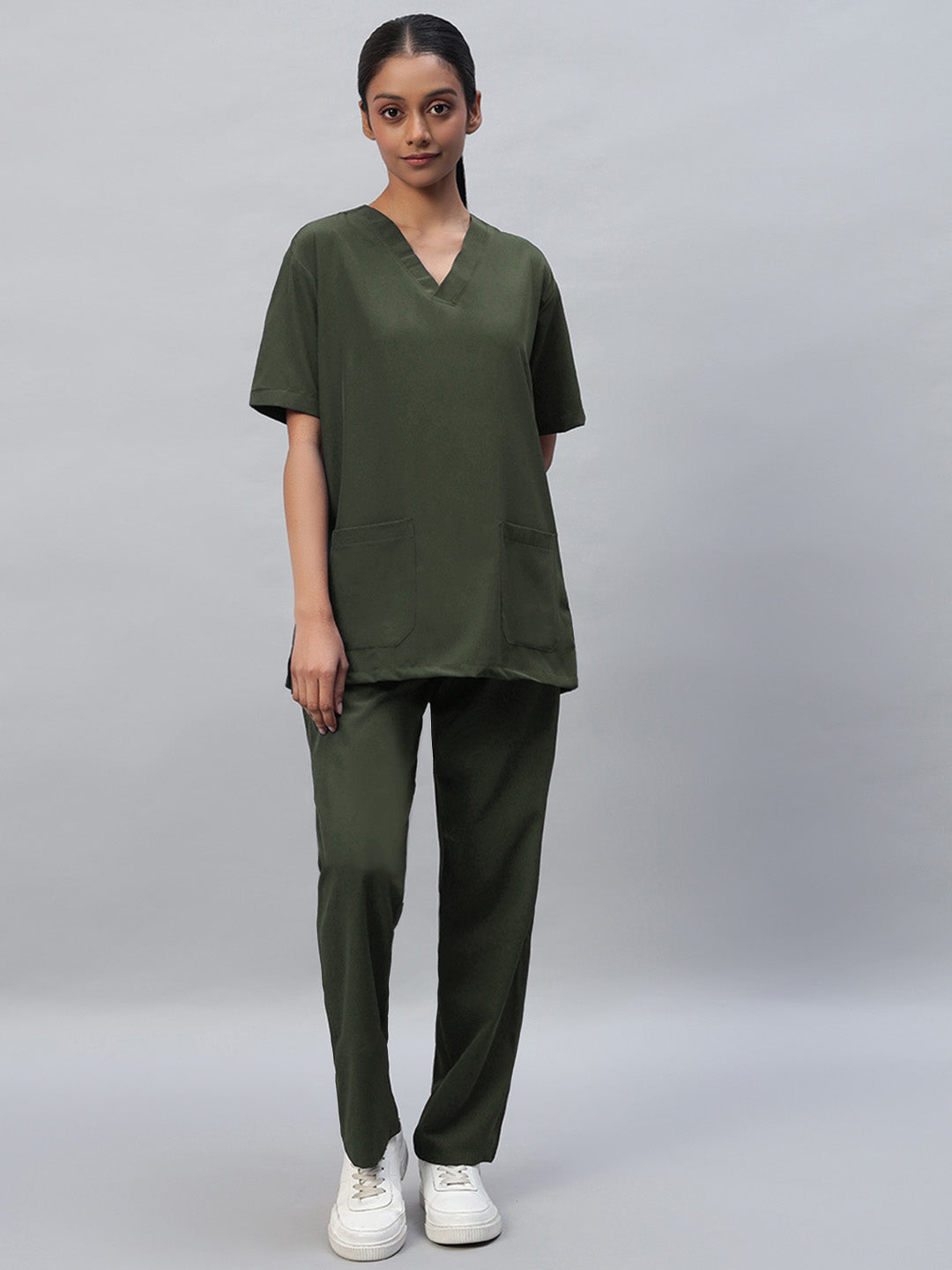 Olive Athleisure Stretch Half Sleeve Medical Scrubs – Female