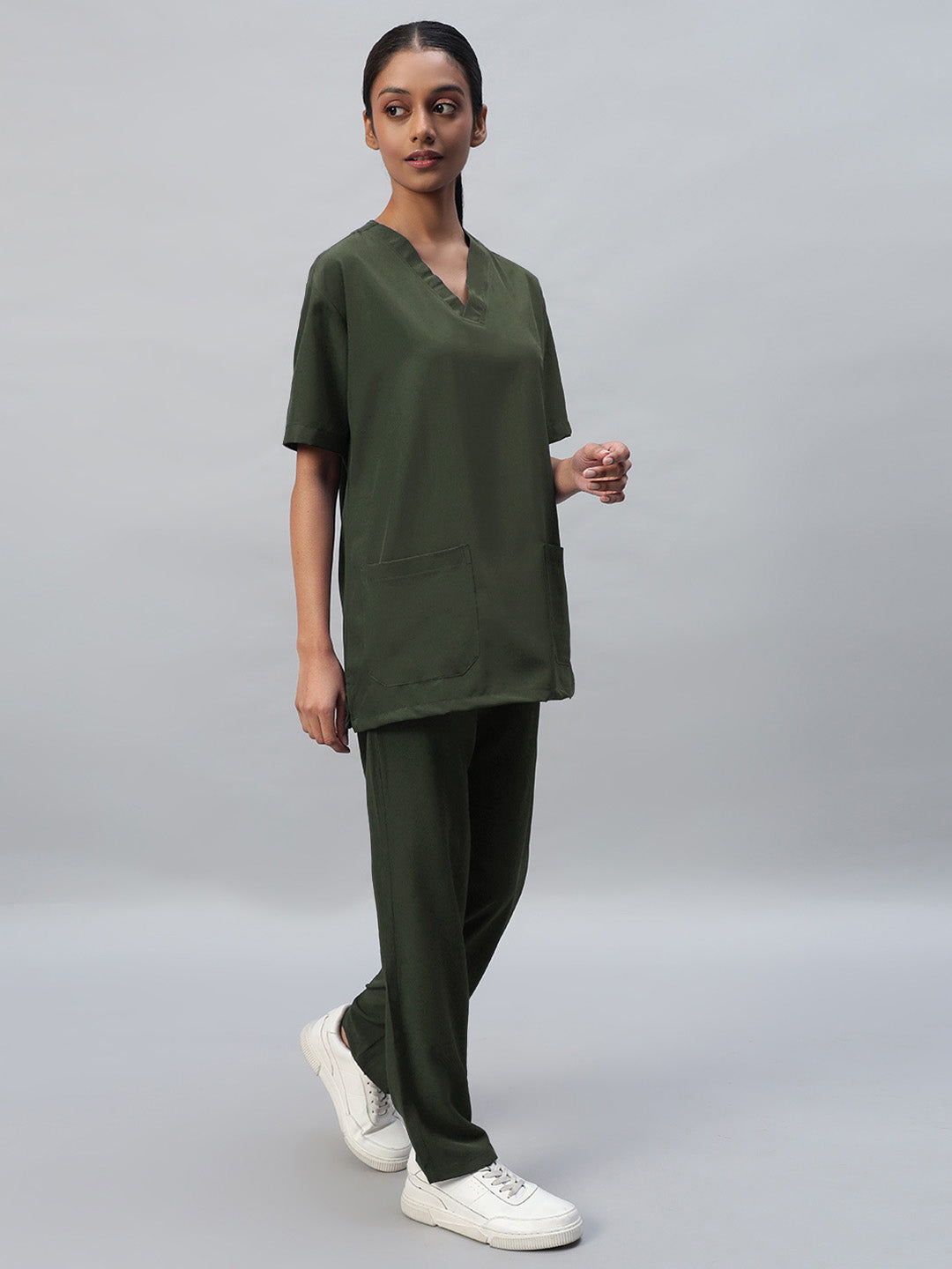 Olive Athleisure Stretch Half Sleeve Medical Scrubs – Female