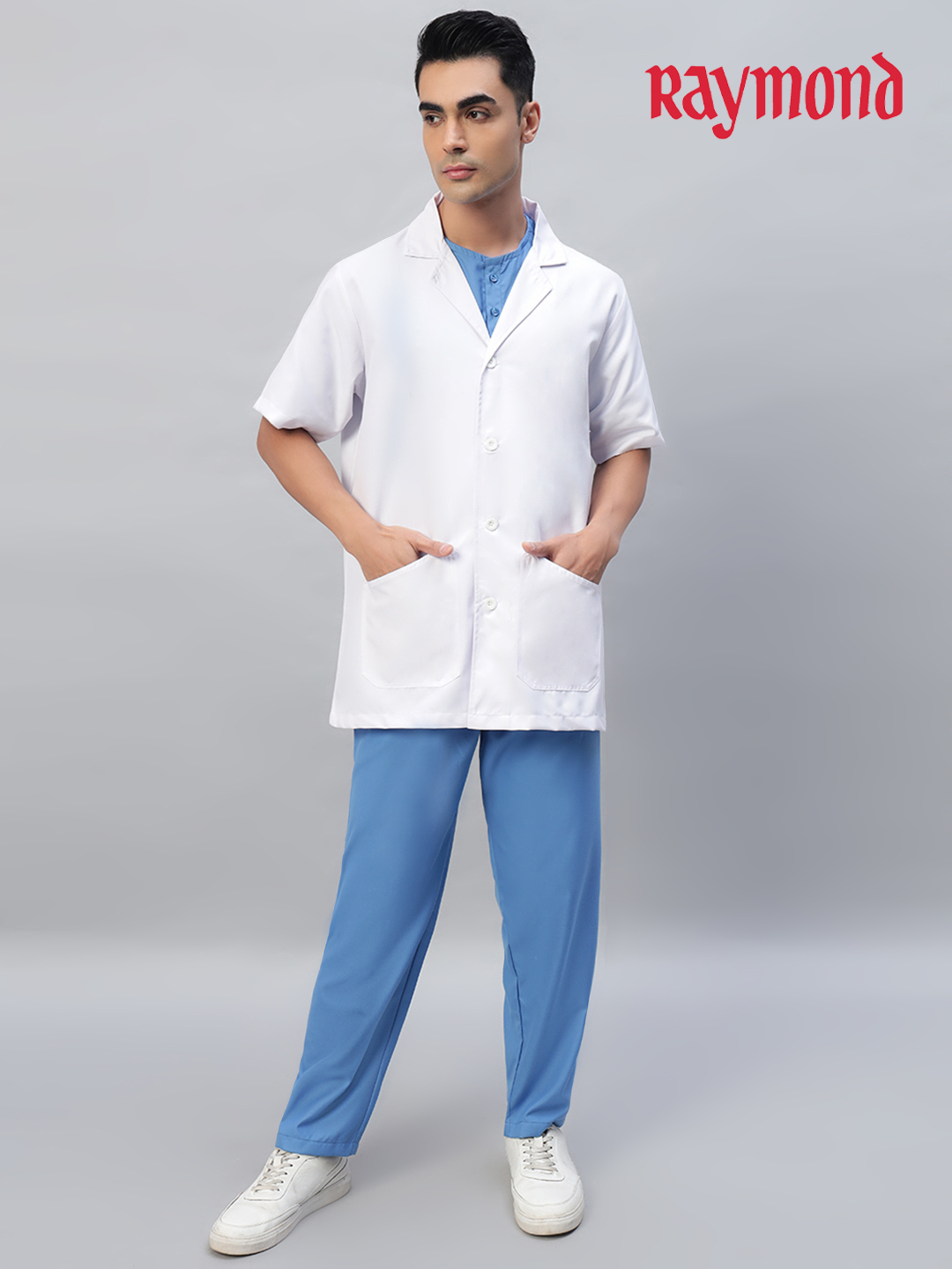 Raymond White Lab Coat - Half Sleeves | Doctors Lab Coat (Unisex)