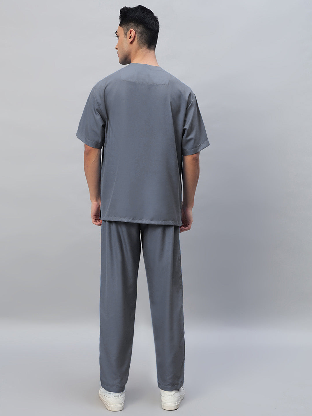 Dark Grey All-Day Half Sleeve Medical Scrubs - Male