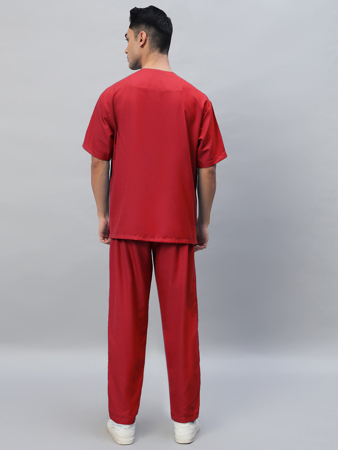 Red All-Day Half Sleeve Medical Scrubs - Male