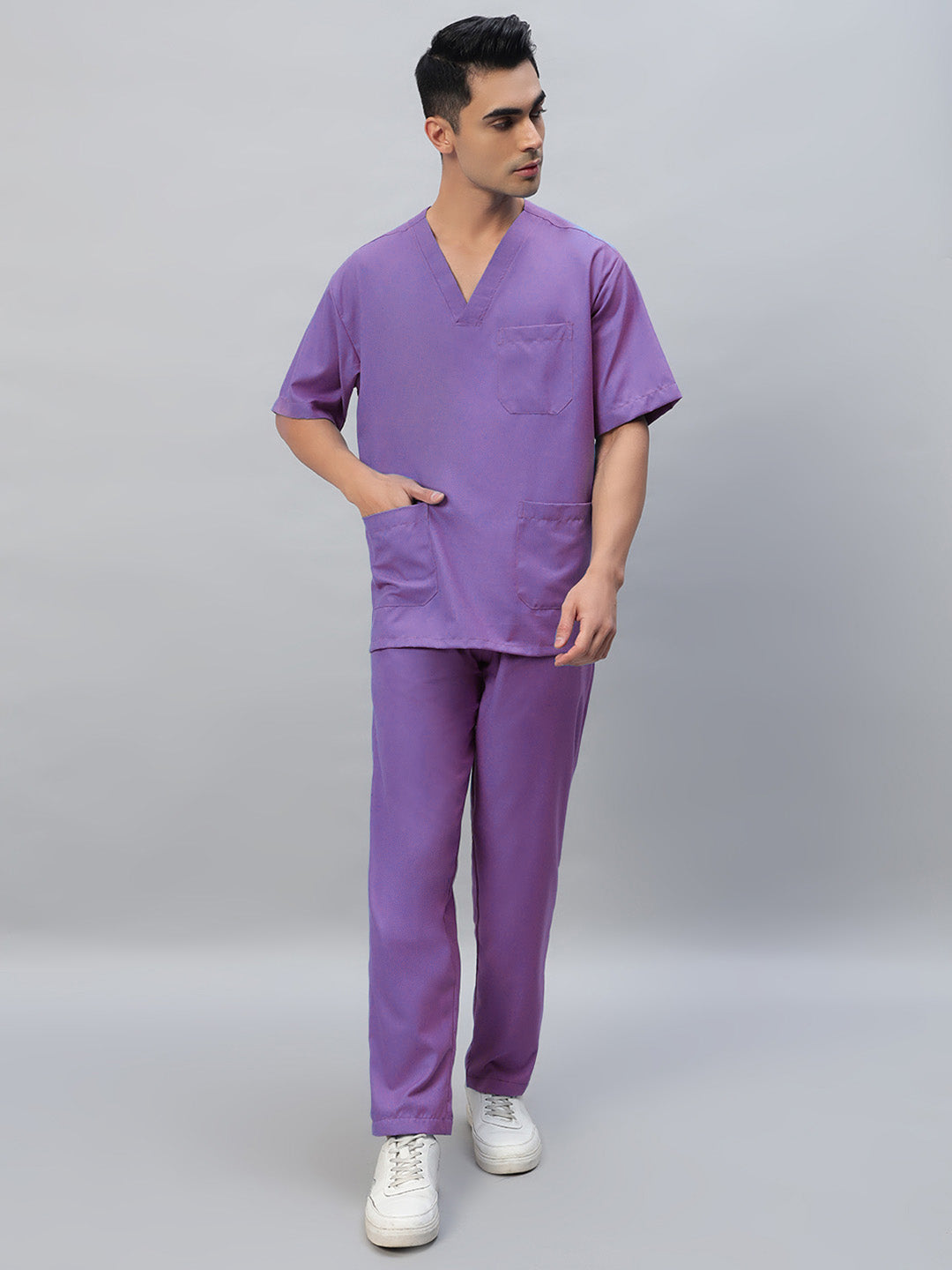 Violet All-Day Half Sleeve Medical Scrubs - Male