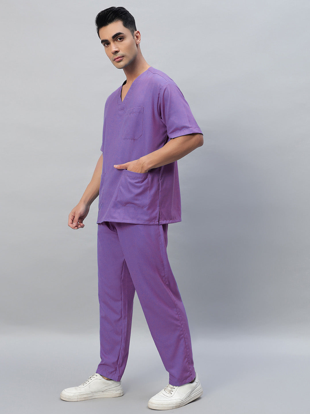 All Star 7 Pockets Half Sleeve Medical Scrubs – Male Violet DONOT ORDER