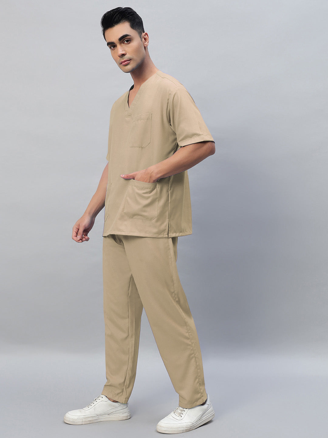 Natural Matte All-Day Half Sleeve Medical Scrubs - Male