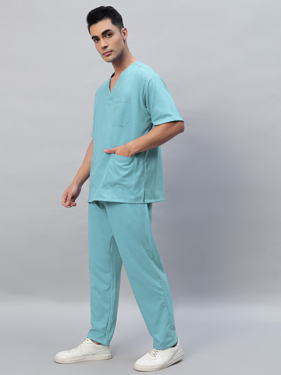 Sea Green All-Day Half Sleeve Medical Scrubs - Male