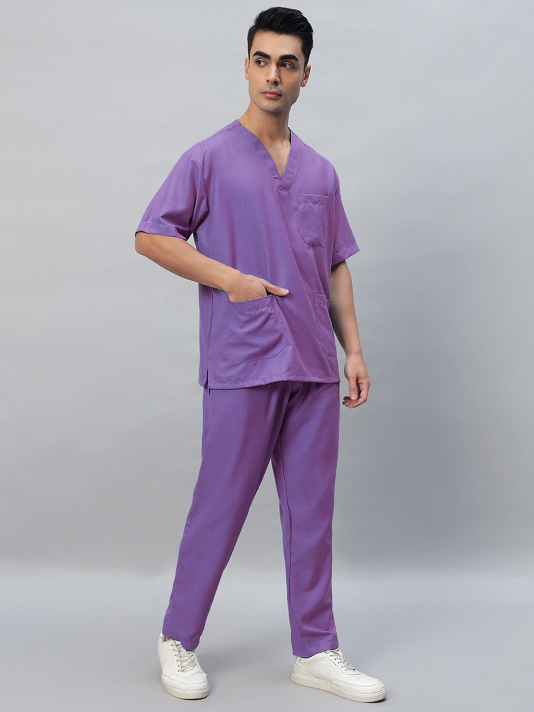 All Star 7 Pockets Half Sleeve Medical Scrubs – Male Violet DONOT ORDER