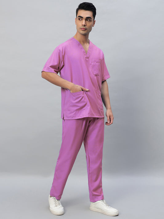 Pink All-Day Half Sleeve Medical Scrubs - Male