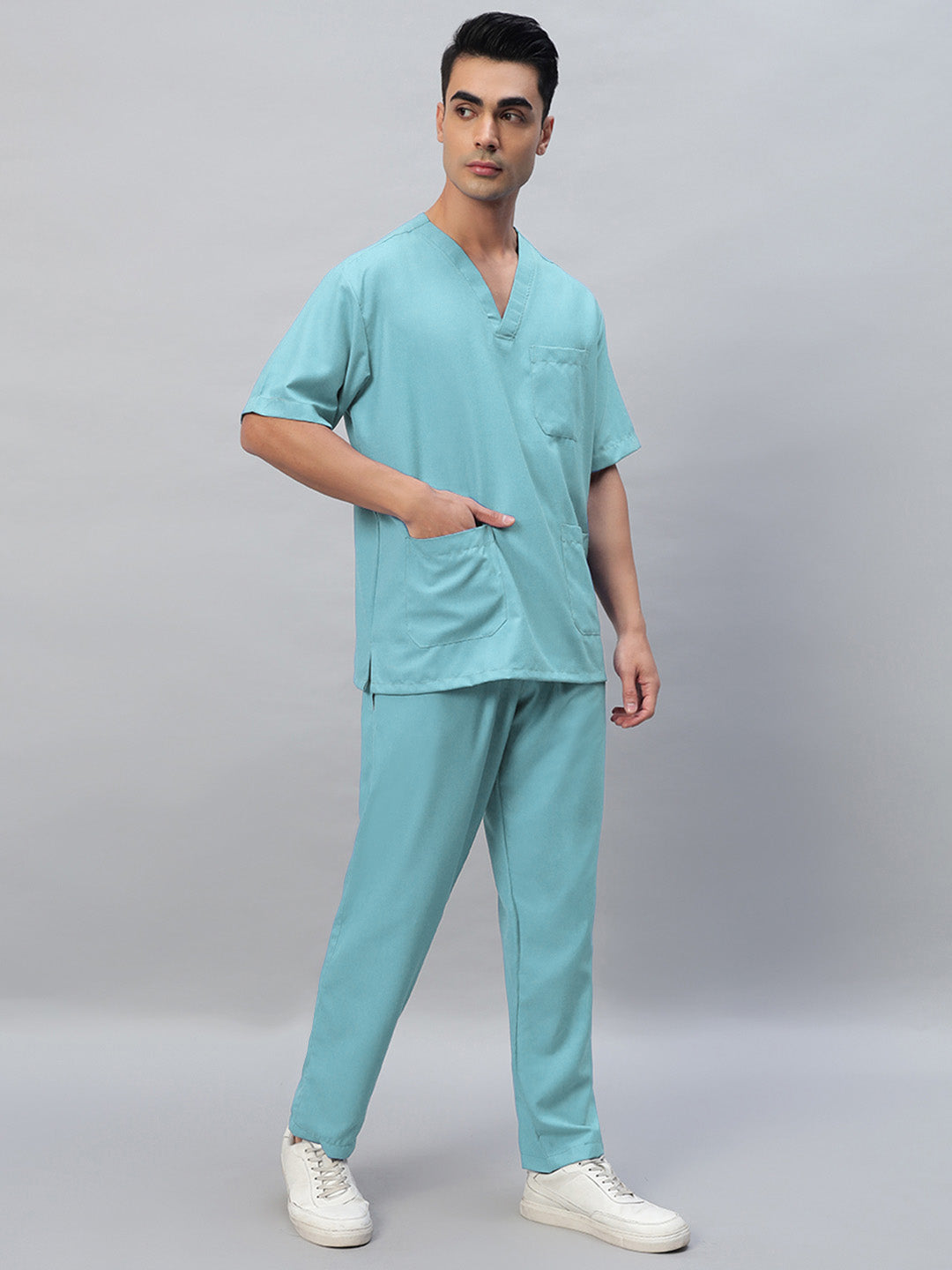 Sea Green All-Day Half Sleeve Medical Scrubs - Male