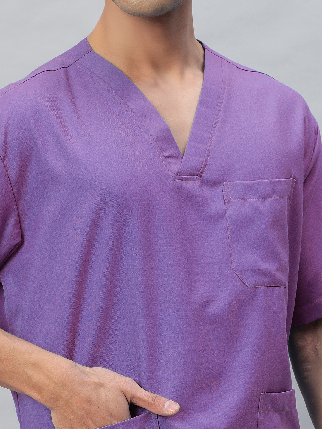 All Star 7 Pockets Half Sleeve Medical Scrubs – Male Violet DONOT ORDER