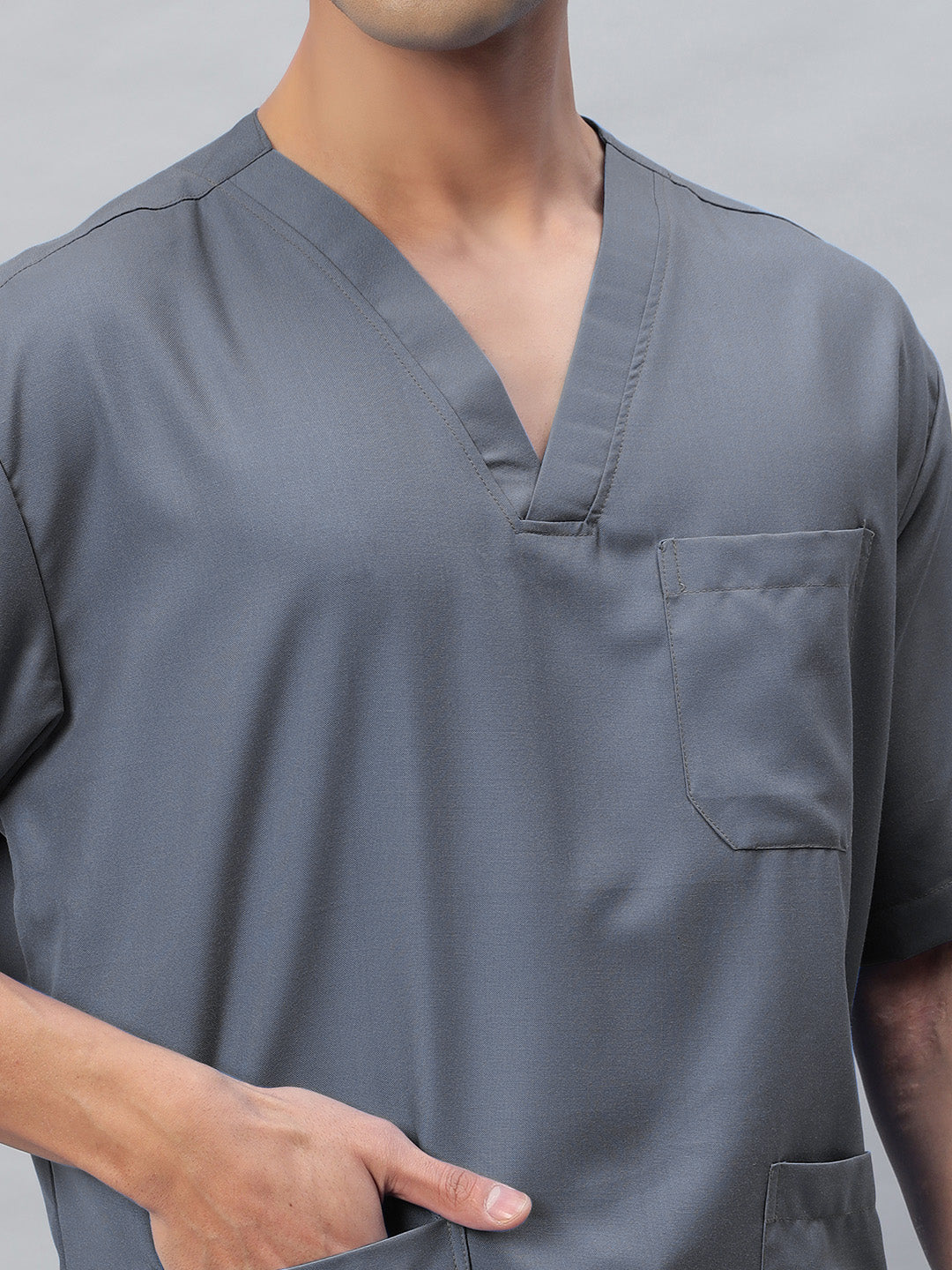 Dark Grey Originals Half Sleeve Medical Scrubs - Male