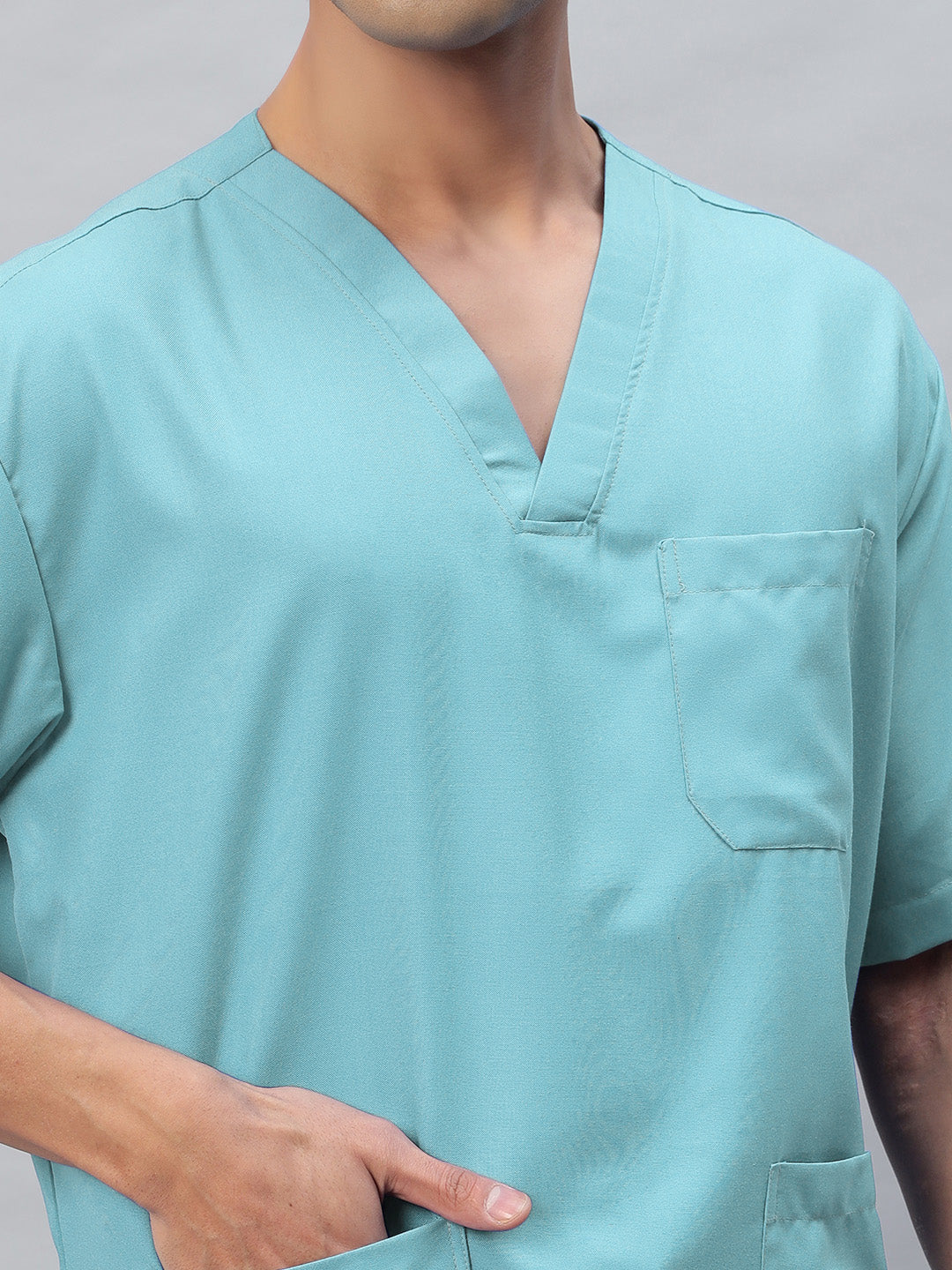 Sea Green All-Day Half Sleeve Medical Scrubs - Male