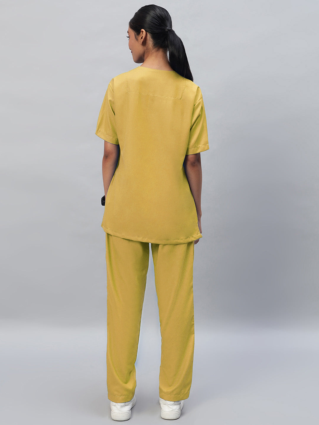 Yellow All-Day Half Sleeve Medical Scrubs - Female