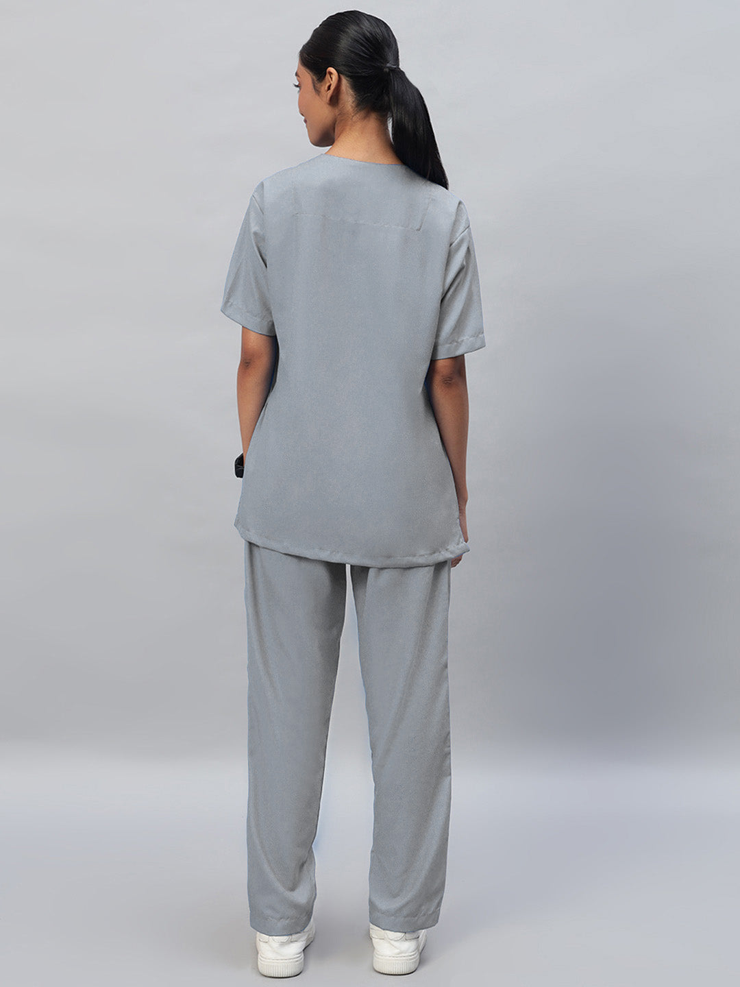 Grey All-Day Half Sleeve Medical Scrubs - Female